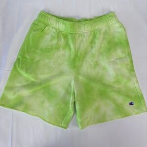 Champion Lime Green Tie-Dye Shorts. Cool Color. Medium
